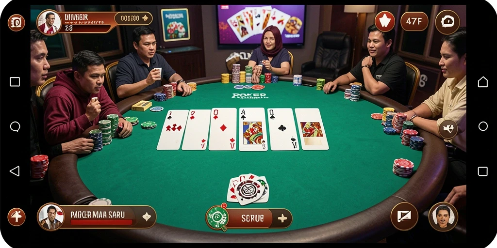 Tampilan gameplay menarik dari aplikasi poker 47F.