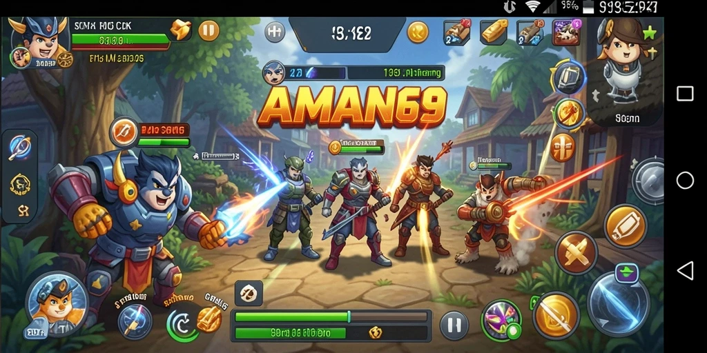Screenshot gameplay AMAN69 menampilkan strategi yang intens.