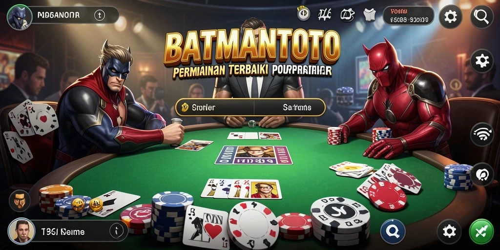 Tampilan menarik dari gameplay Poker di BATMANTOTO.