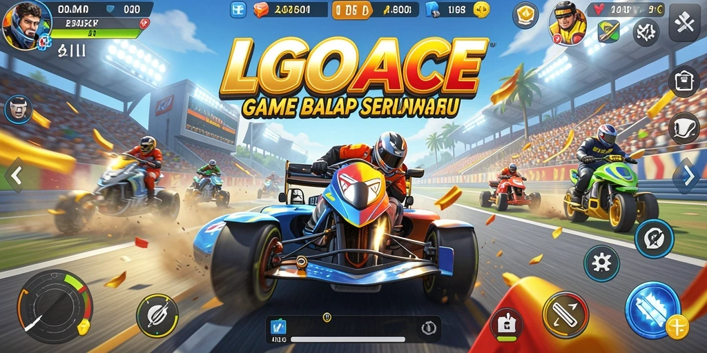 Gameplay LGOACE yang menegangkan dan seru dalam balapan.